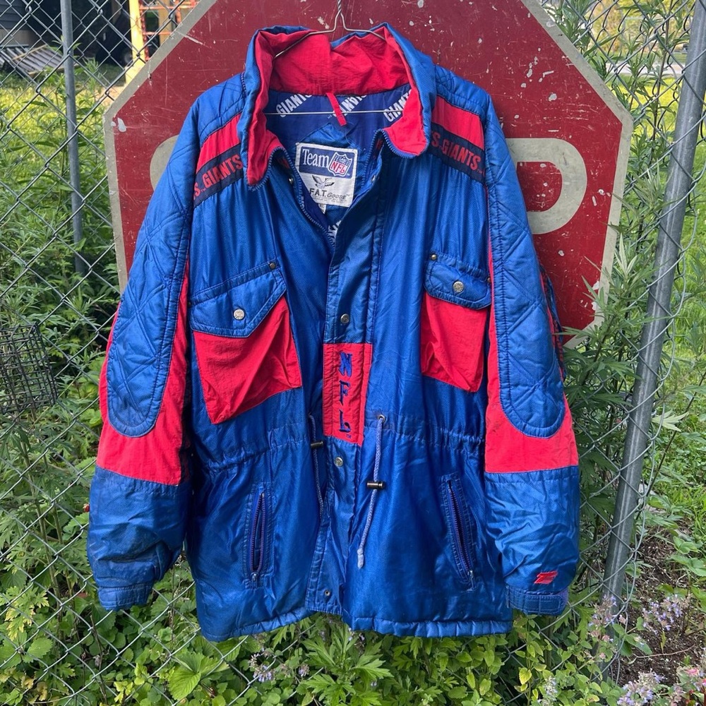 Vintage 90s New York Giants Triple F.A.T. Goose Jacket SIZE XL